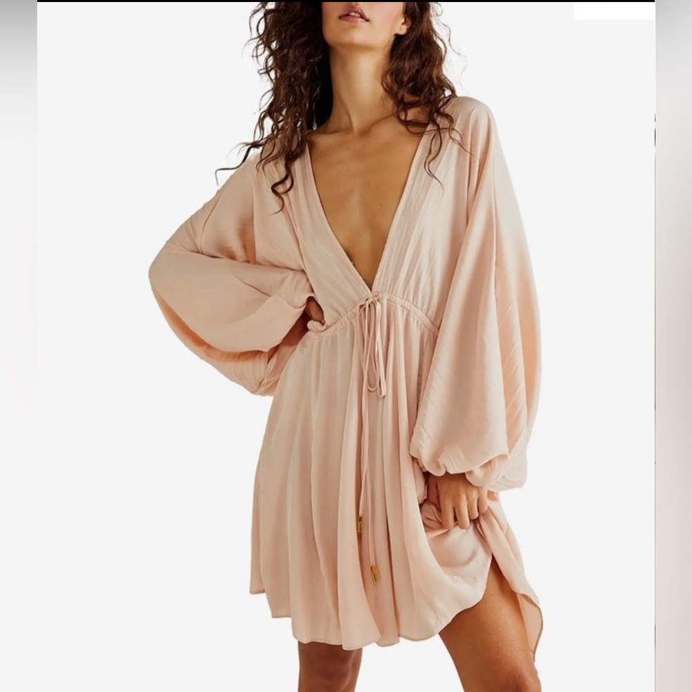 NWT Free People Arzel Mini Dress In Blush Pink Small